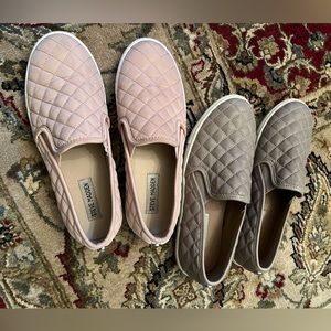 Steve Madden slip on shoes in grey & pink